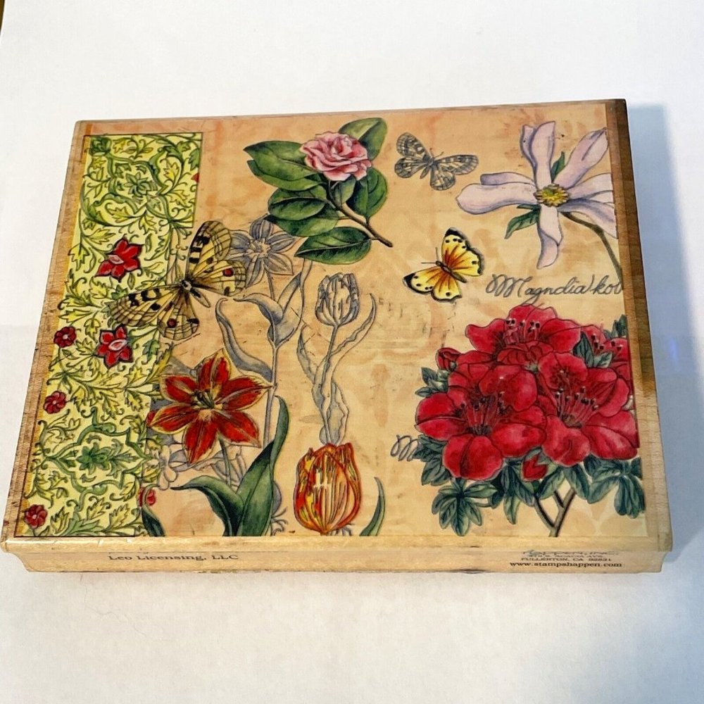 Butterfly Floral Collage Rubber Stamp Tapestry Studio Collection Stamps Happen